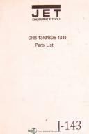 JET GHB-1349 / BDB-2349, Shaper, Electrical Schematics & Parts List Manual 2000-BDB-2340-GHB-GHB-1340-GHB-1340/BDB-2340-01